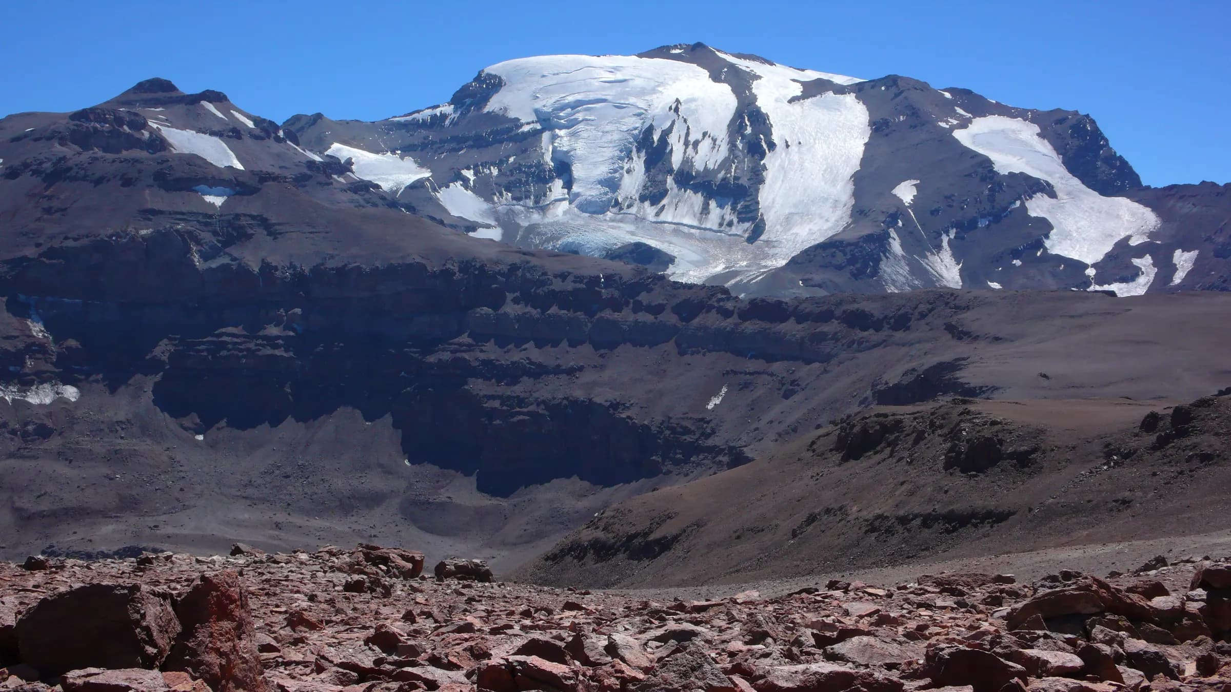 Cerro El Plomo seen from the south-west, Central Andes near Santiago