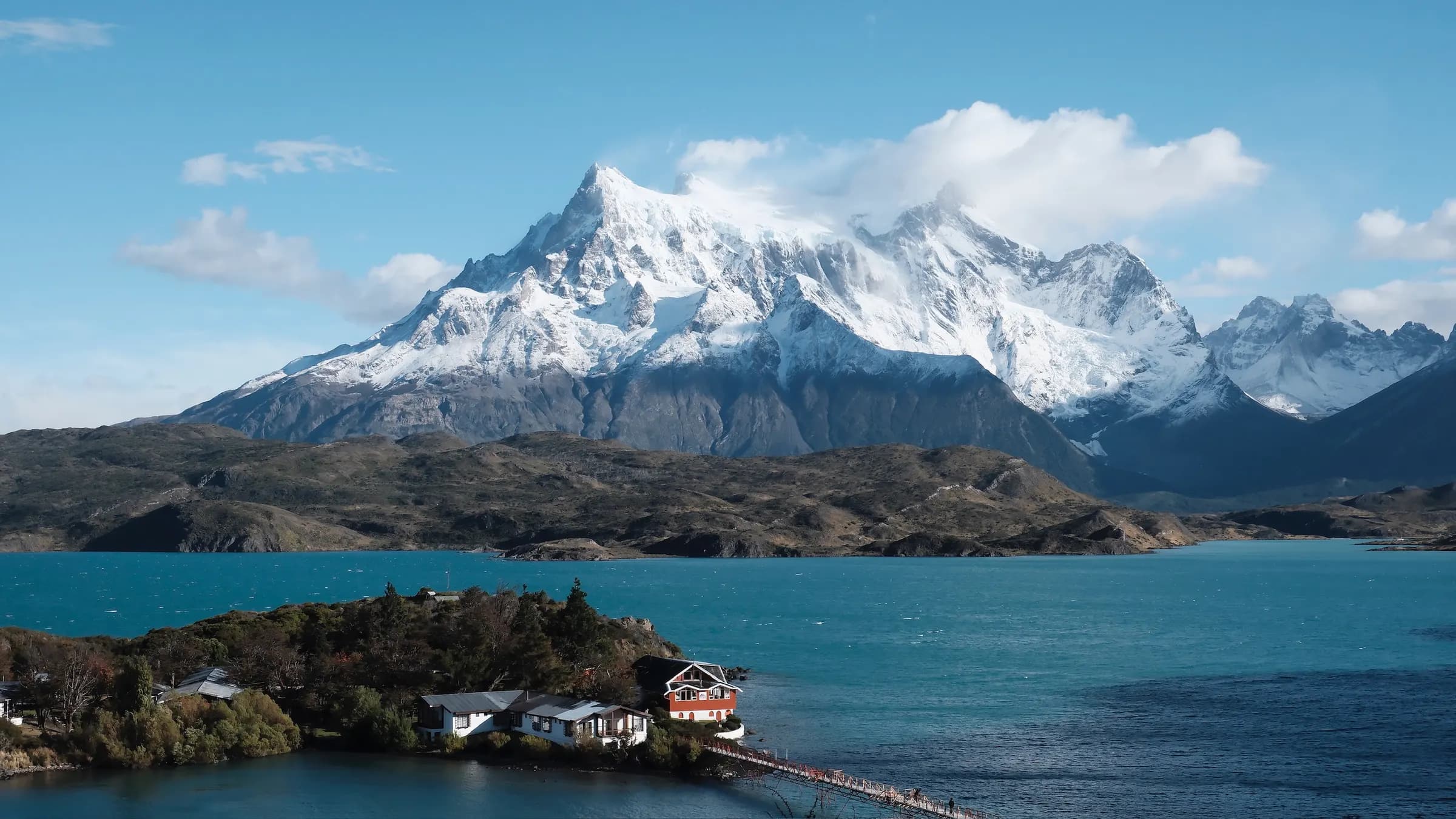 Paine Grande above Lago Pehoé from the Pehoé viewpoint, Torres del Paine